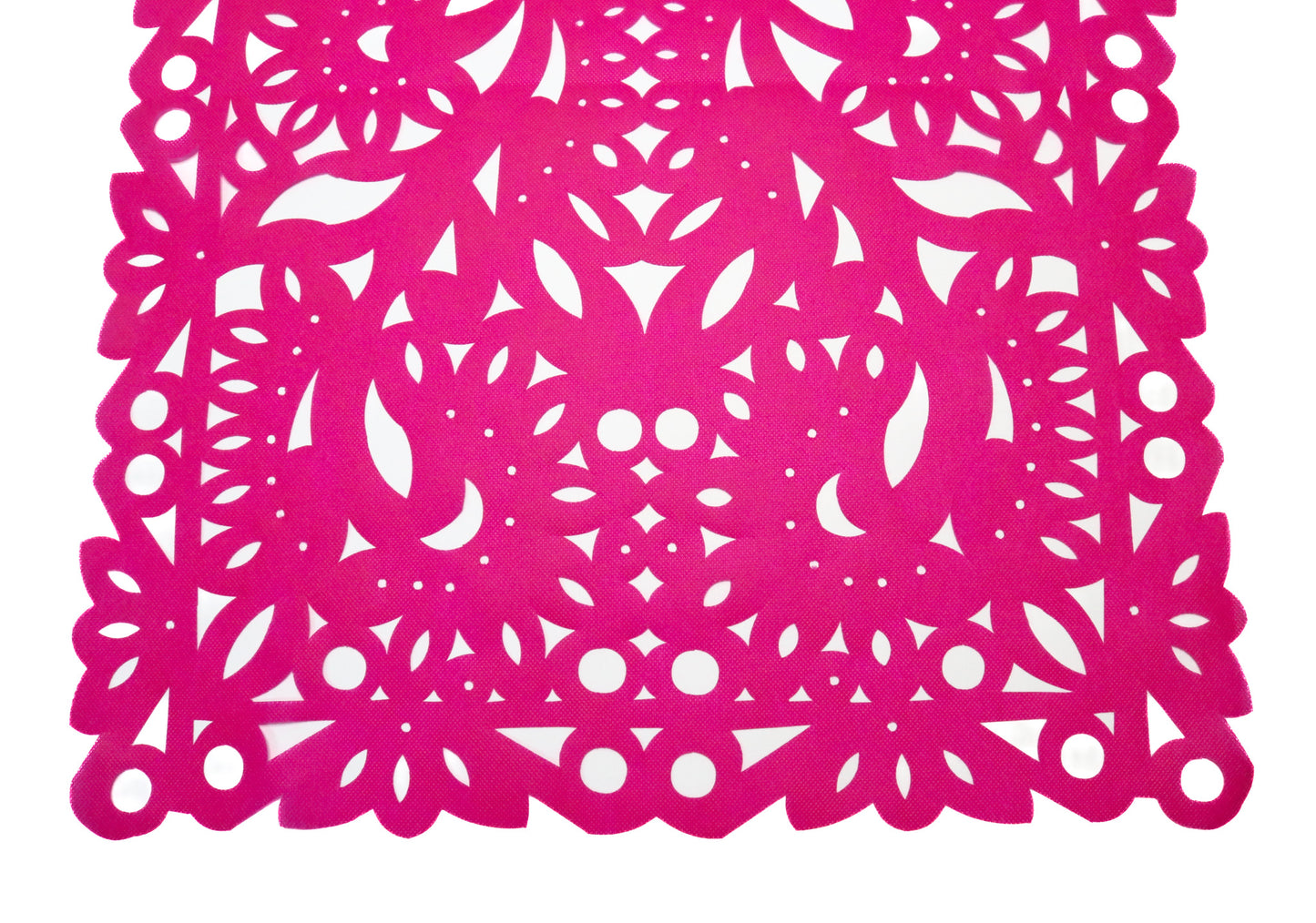 Mexican fabric Table Runner Papel Picado design -hot pink