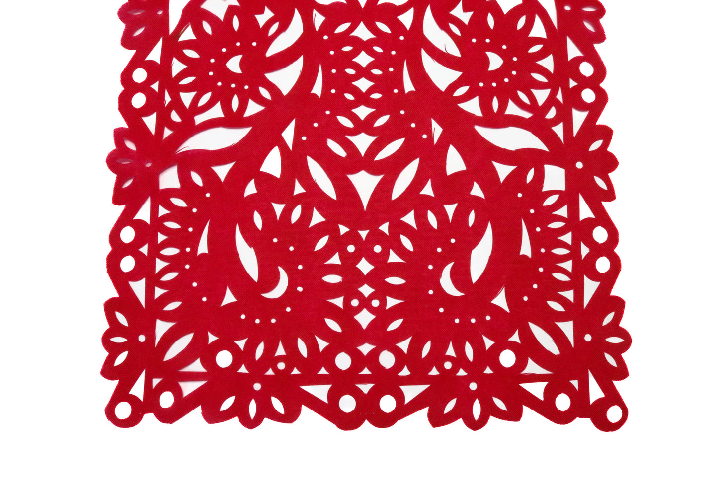 Mexican fabric Table Runner Papel Picado design Red