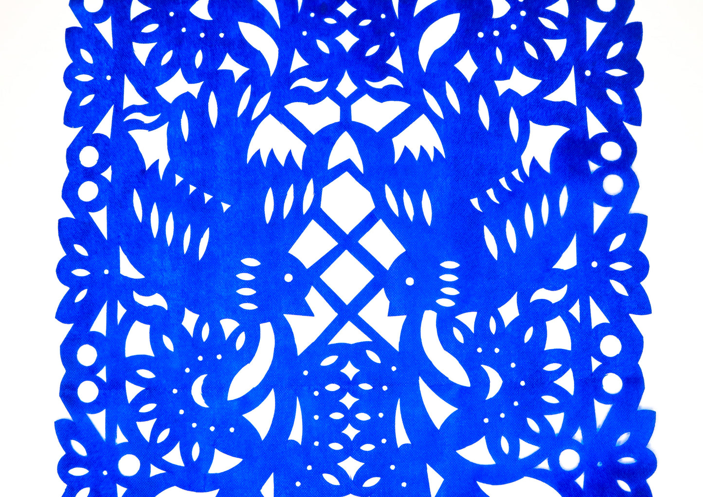 Mexican fabric Table Runner Papel Picado design - Blue
