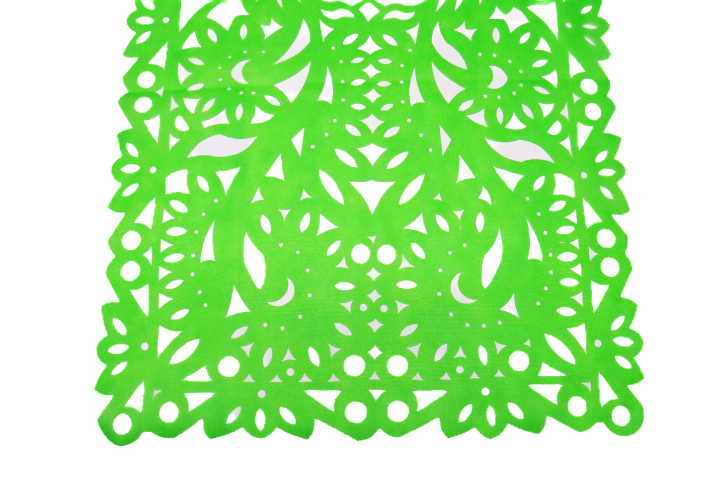 Mexican Fabric Table Runner Papel Picado Design Lime Green