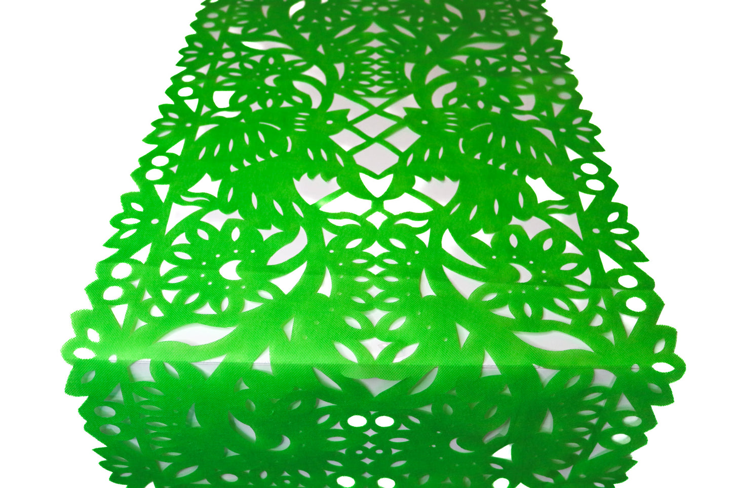 Mexican Fabric Table Runner Papel Picado Design Lime Green