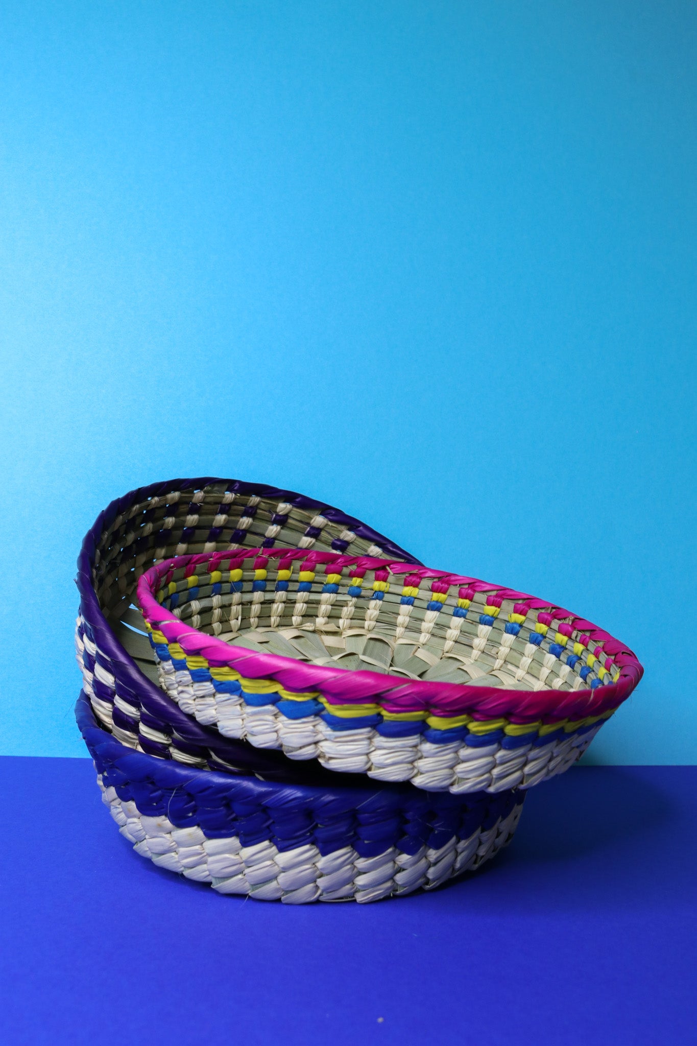 Straw woven Decorative Basket from Mexico