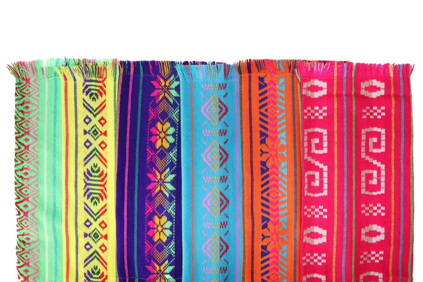 Mexican Fabric Napkins, Bulk Set of 6 Tribal Assorted Colors