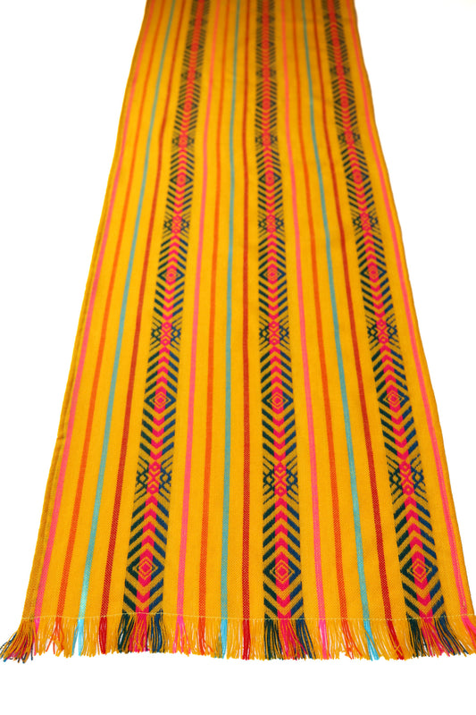 Mexican Fabric Table Runner - bright yellow