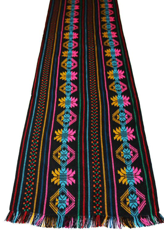 Mexican Fabric Table Runner - Tribal black