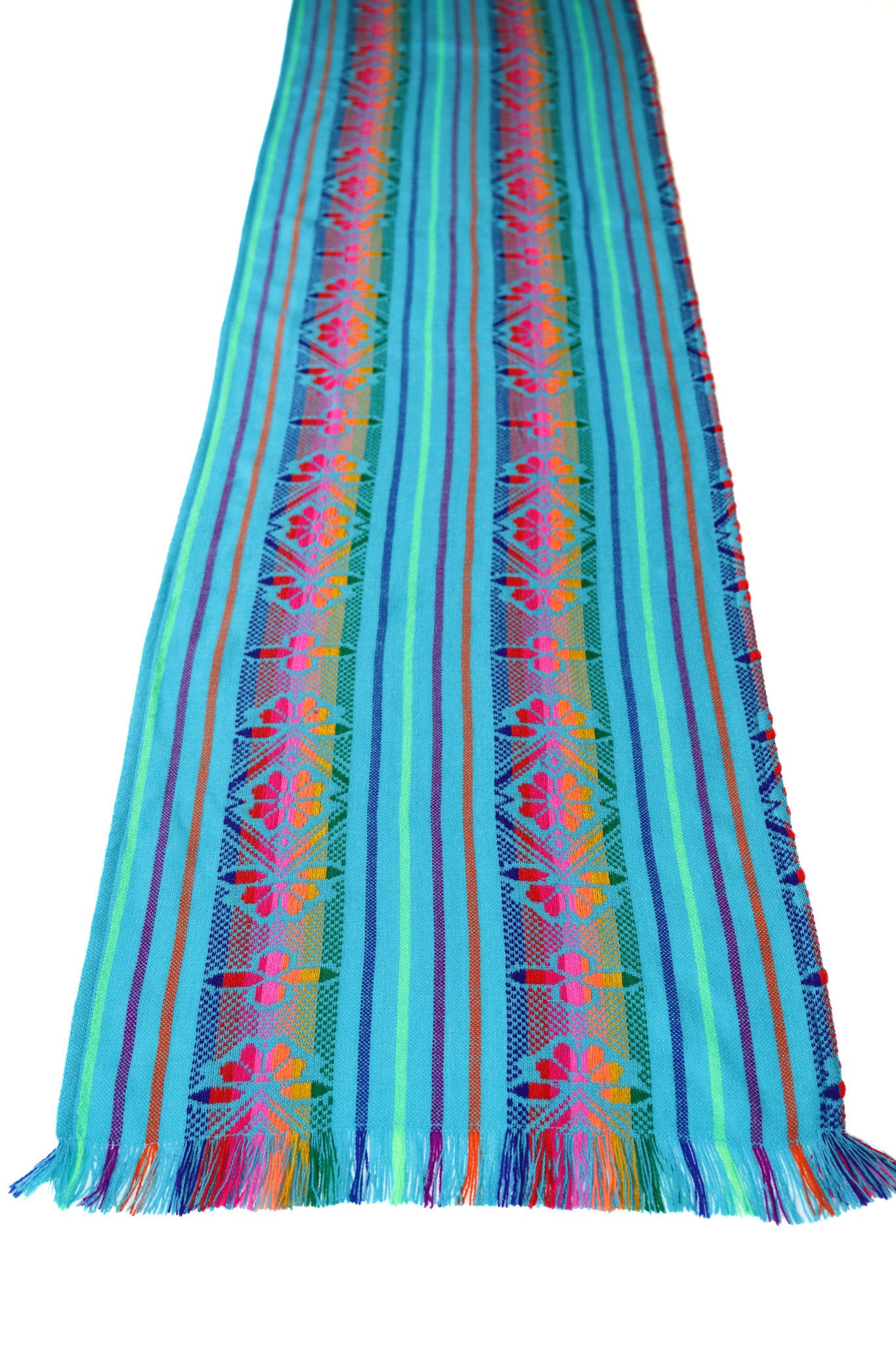 Mexican Fabric Table Runner - Turquoise