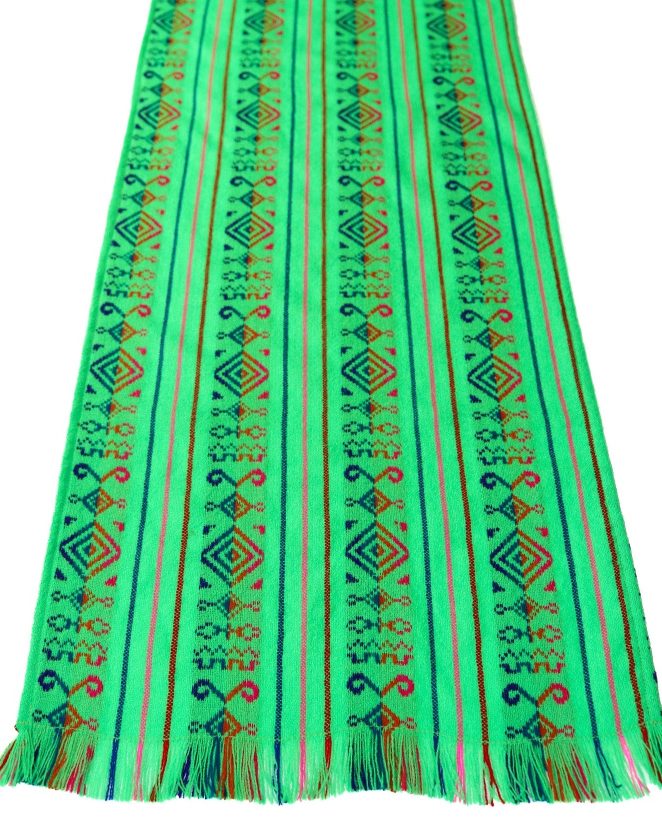 Mexican Fabric Table Runner - Lime green