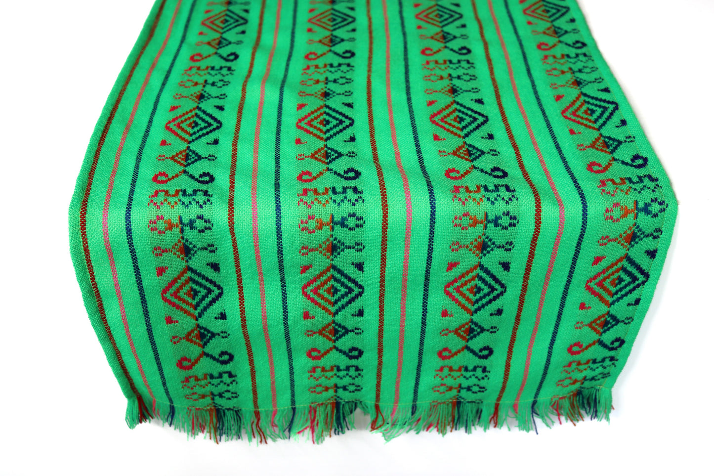 Mexican Fabric Table Runner - Lime green