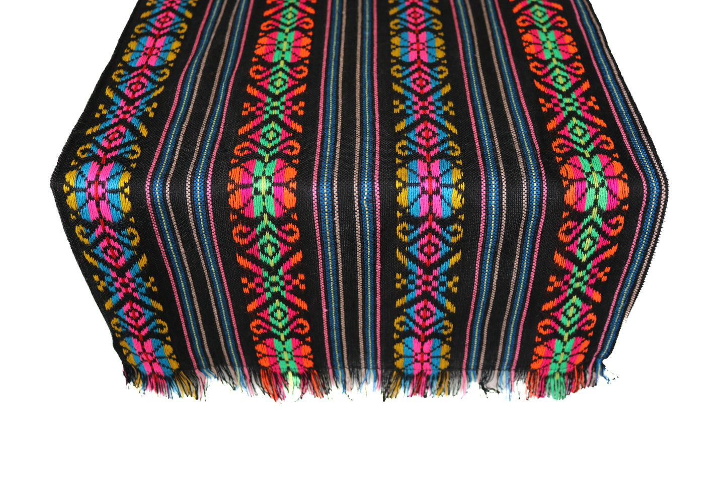 Mexican Fabric Table Runner - Tribal black