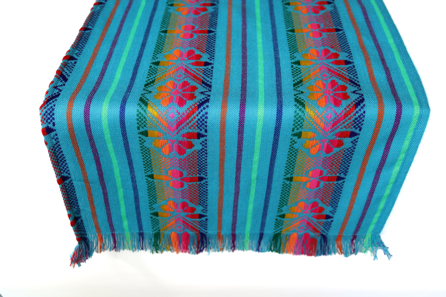 Mexican Fabric Table Runner - Turquoise