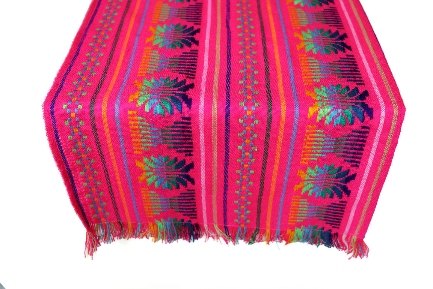 Mexican Fabric Table Runner - Rainbow Pink