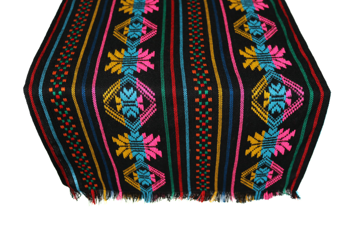 Mexican Fabric Table Runner - Tribal black