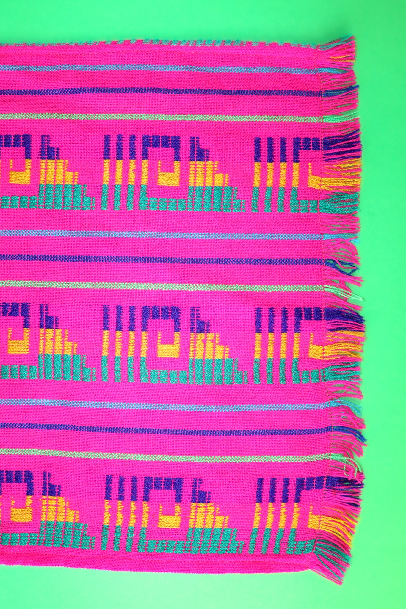 Mexican Fabric Table Runner or Tablecloth- Bohemian pink