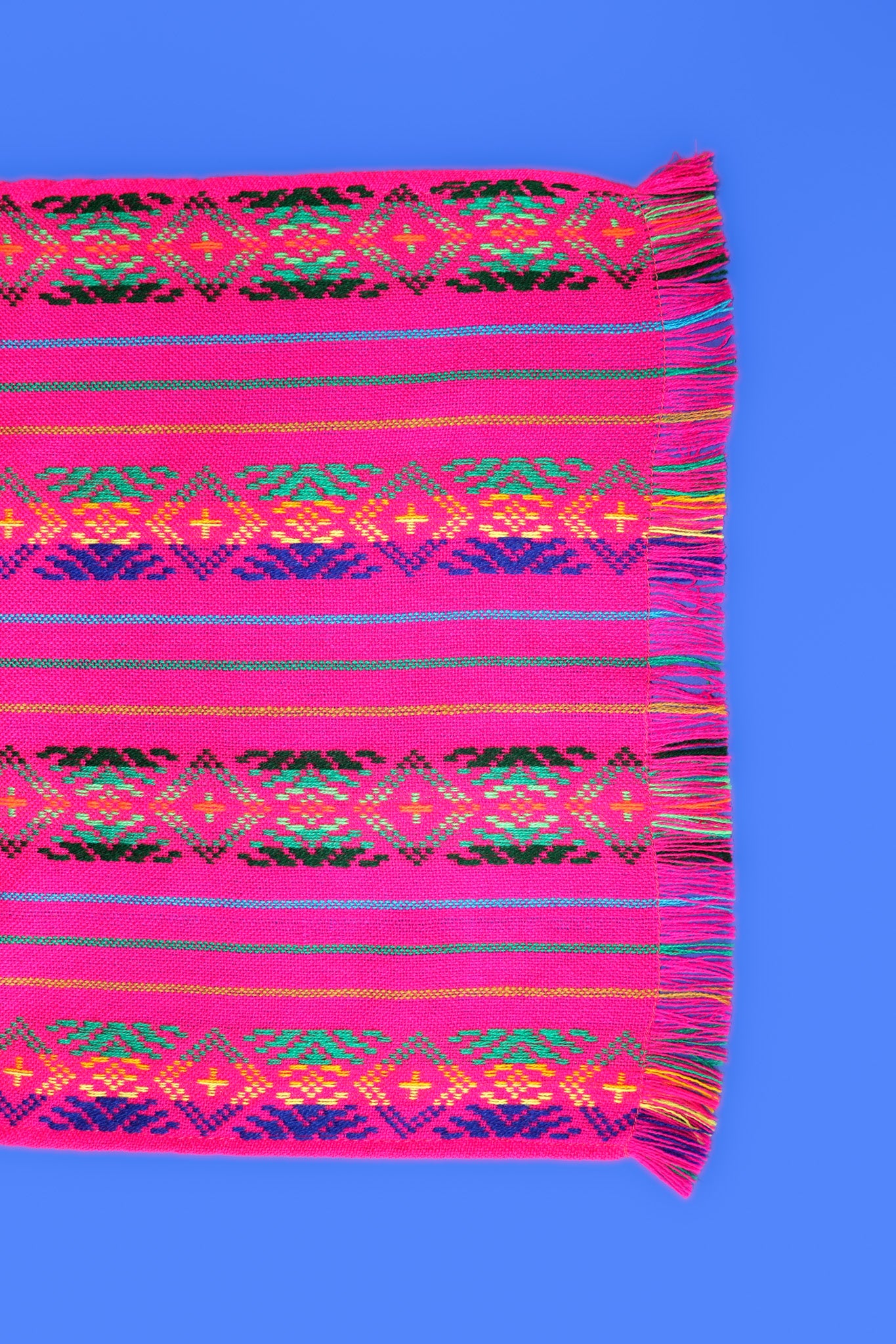 Mexican Fabric Table Runner or Tablecloth Hot pink