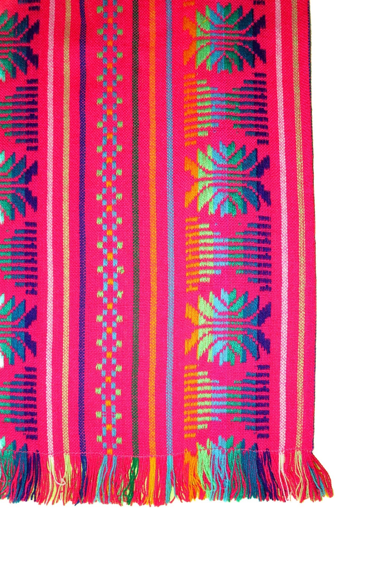 Mexican Fabric Table Runner - Rainbow Pink