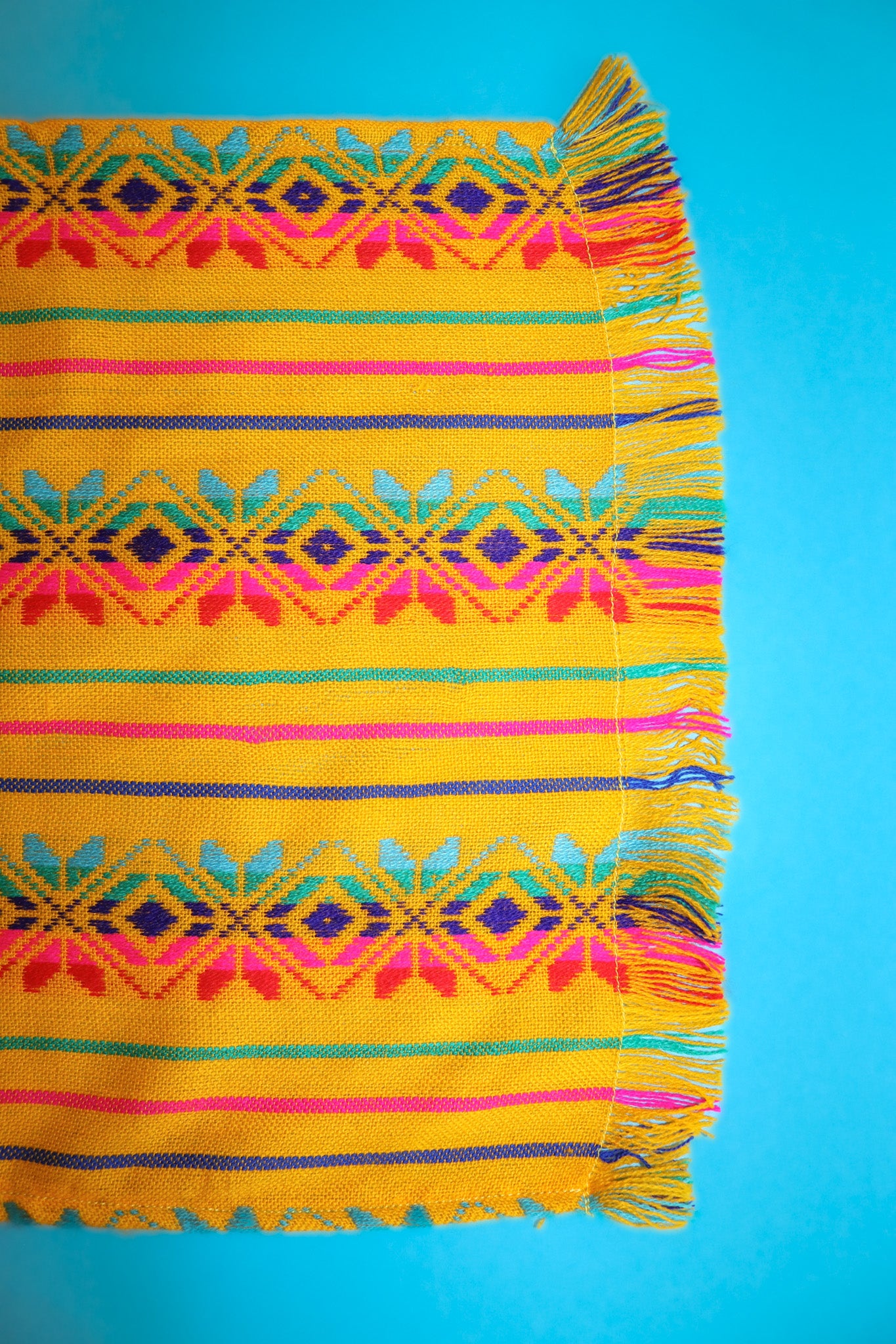 Mexican Fabric Table Runner - Yellow