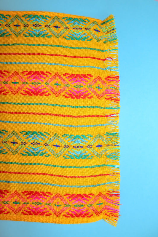 Mexican Fabric Table Runner - Yellow