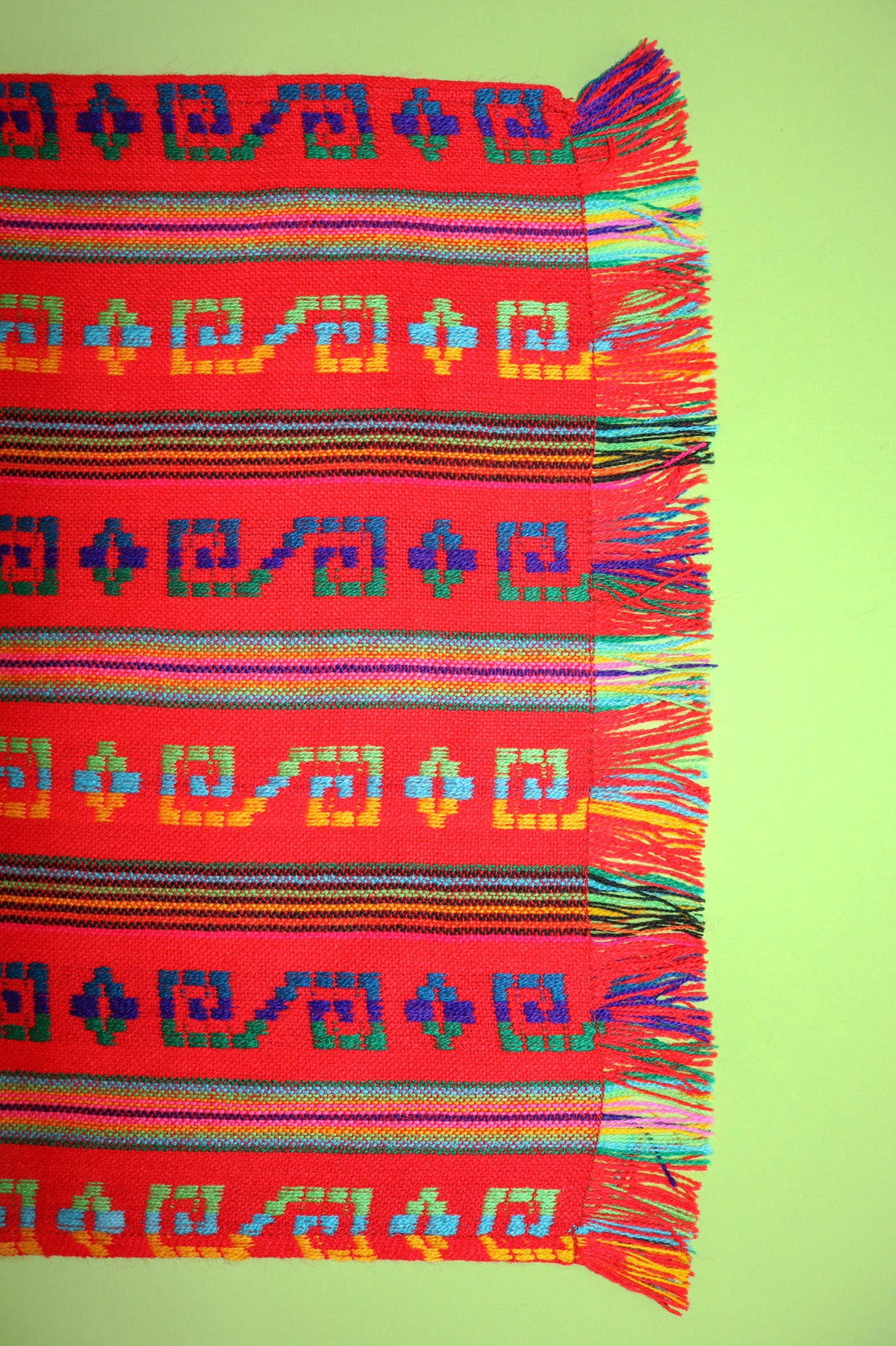 Mexican Fabric Table Runner - Fiesta Red