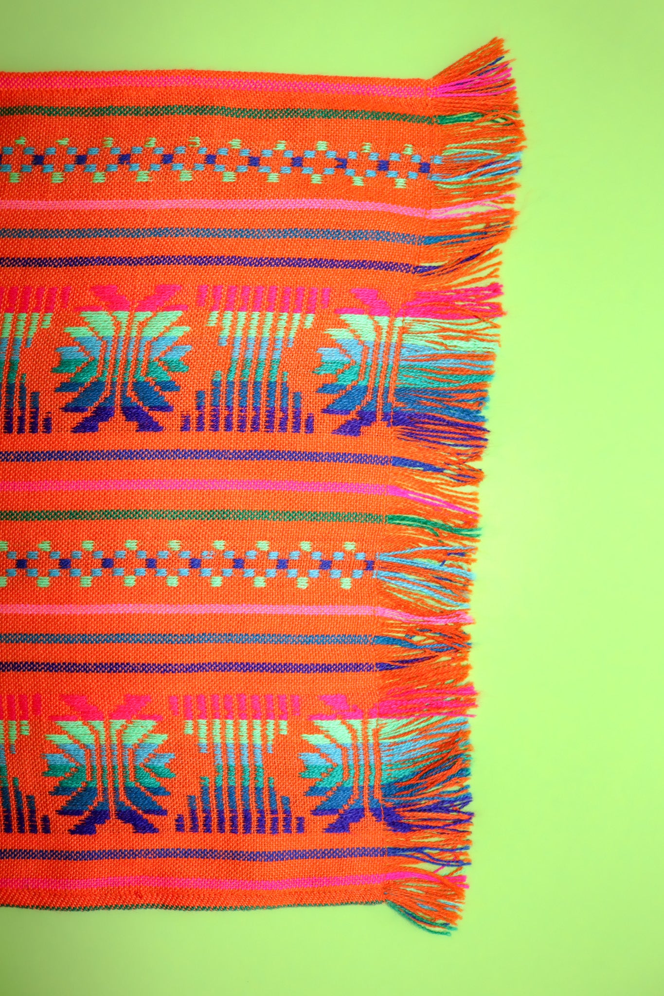 Mexican Fabric Table Runner - Orange