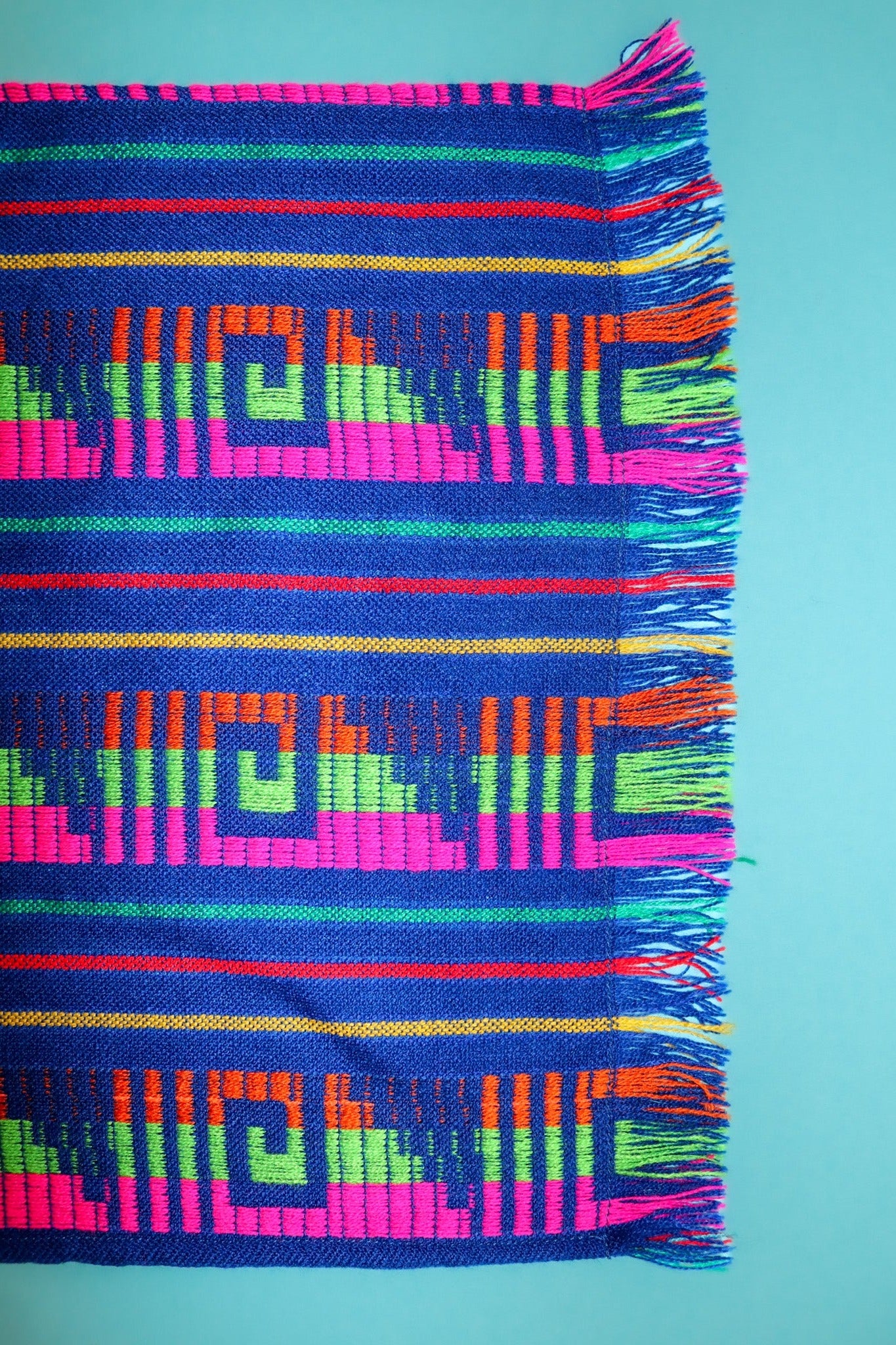 Mexican Fabric Table Runner - Blue