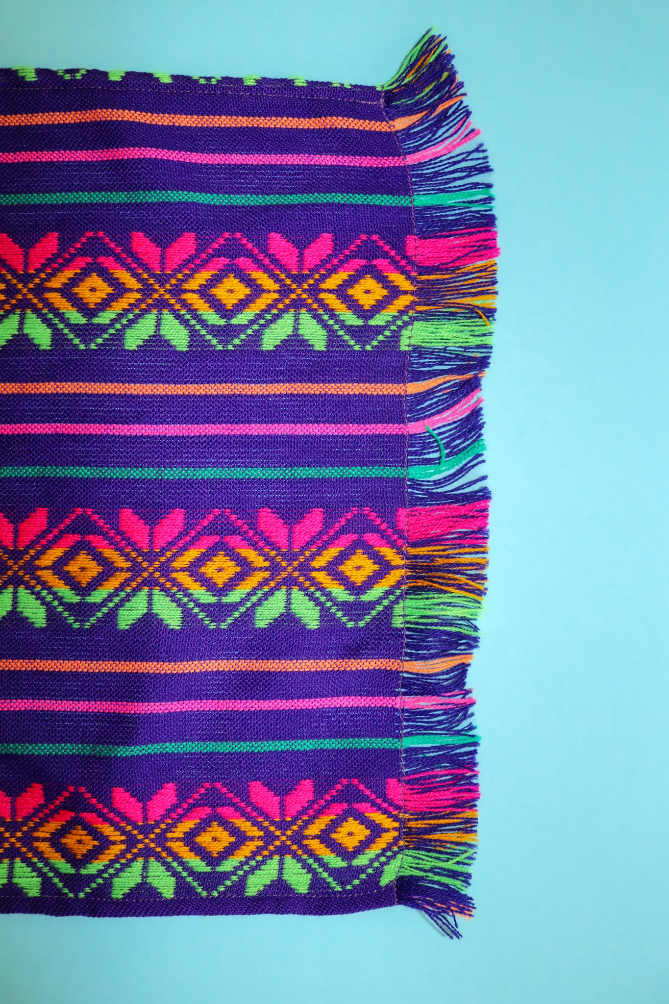 Mexican Fabric Table Runner - Bright purple