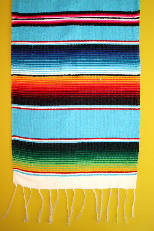 Southwestern Serape Turquoise 68" Table Runner