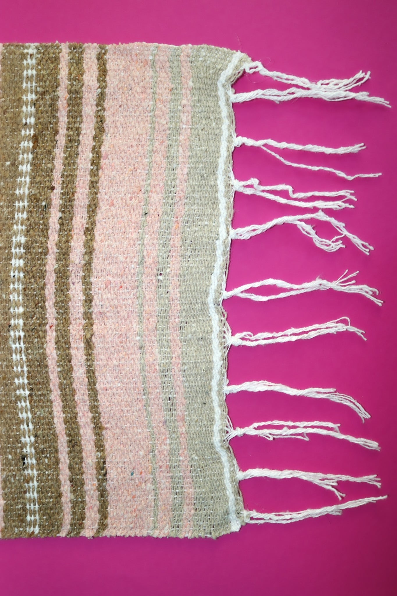 Bohemian Rustic Pastel Table Runner with Fringe