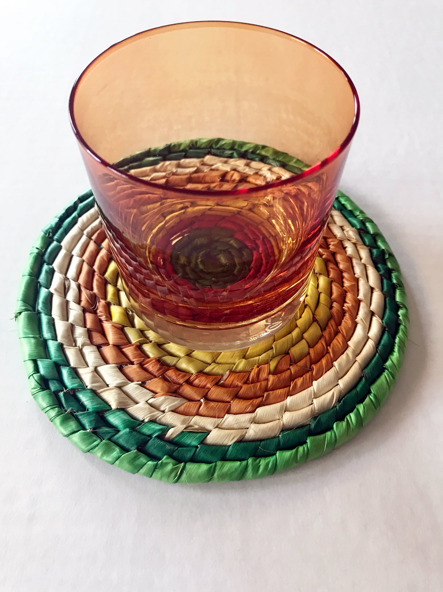 Mexican straw coasters -set of 4 assorted colors