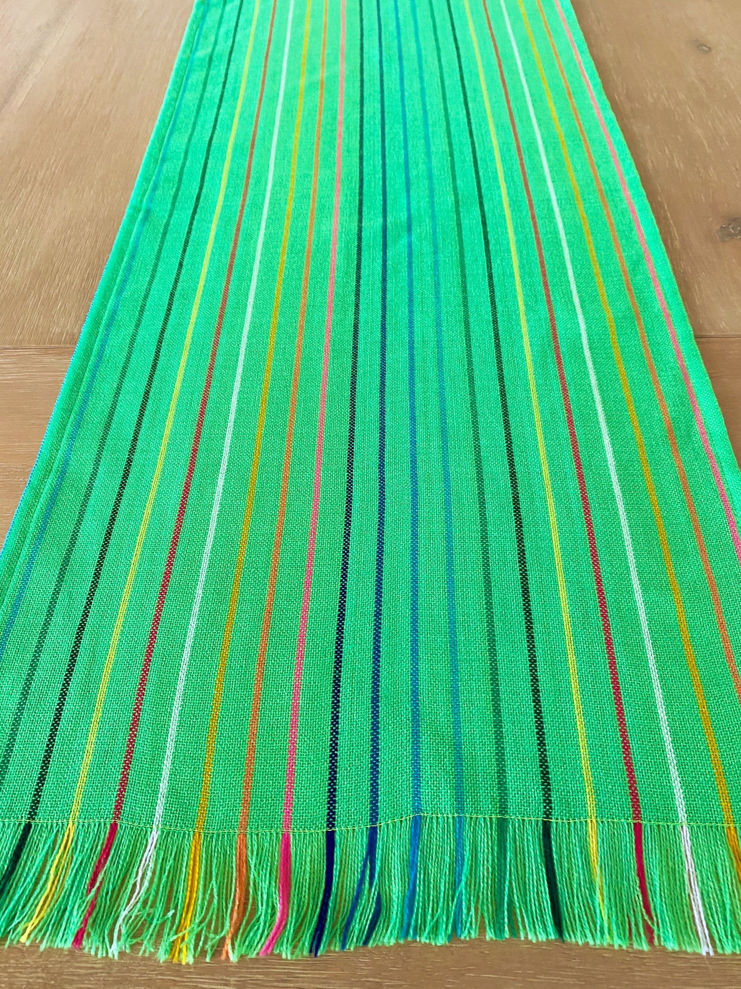 Fiesta decorations Table Runner- Lime green striped