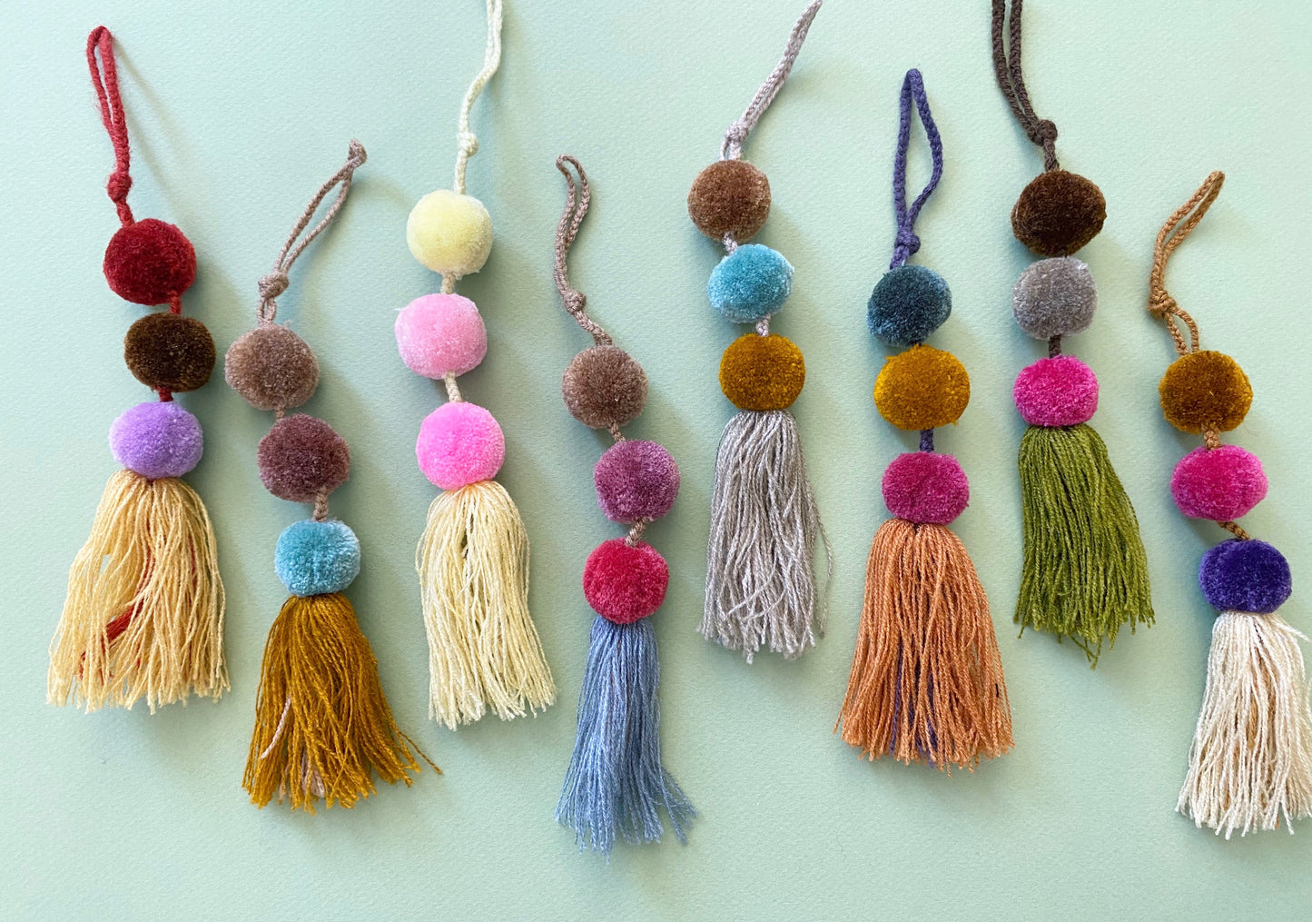 Bohemian pom pom- earthy tones