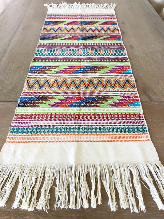 Bohemian table runner with fringes