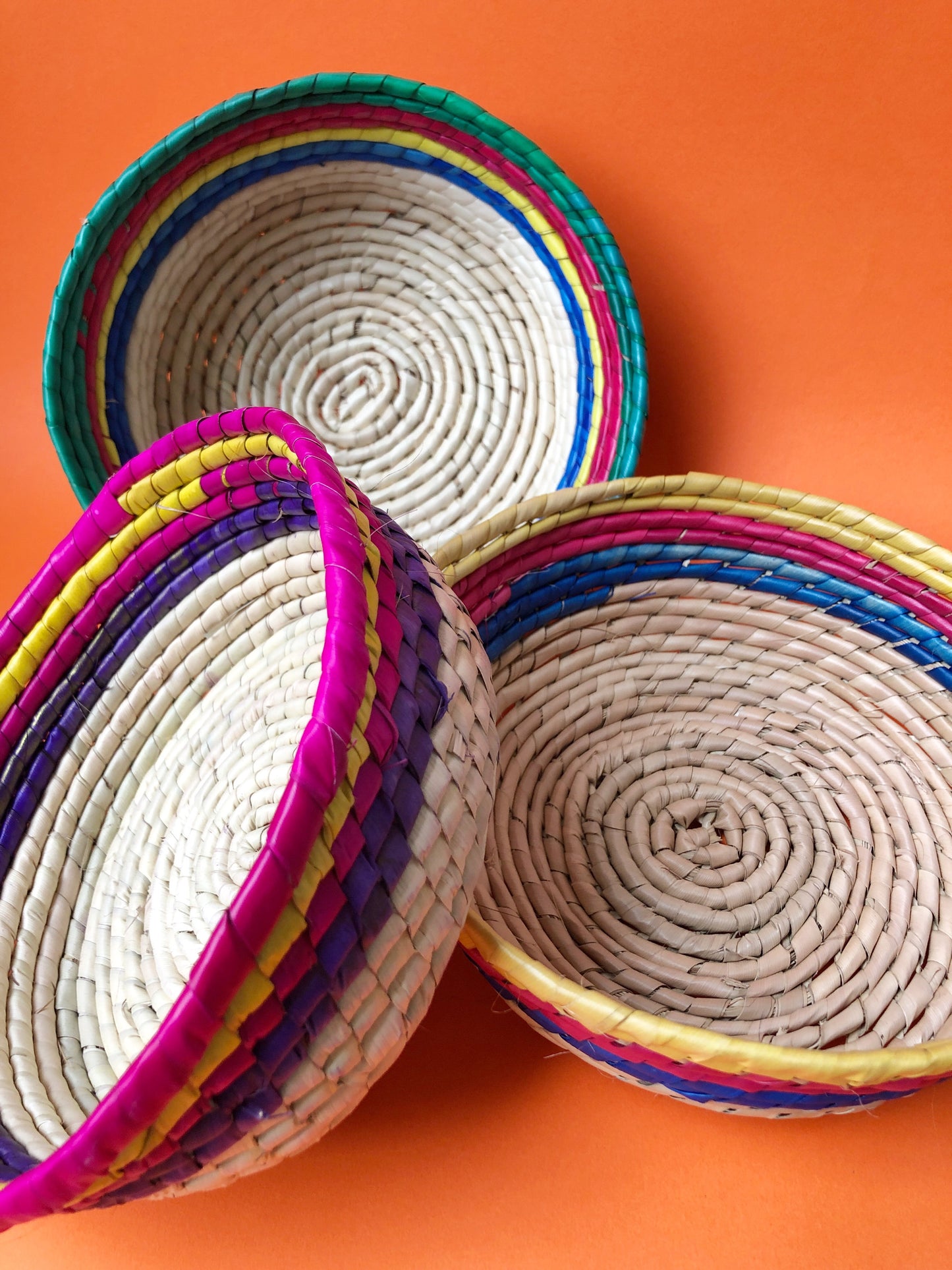 Straw woven Decorative Basket from Mexico