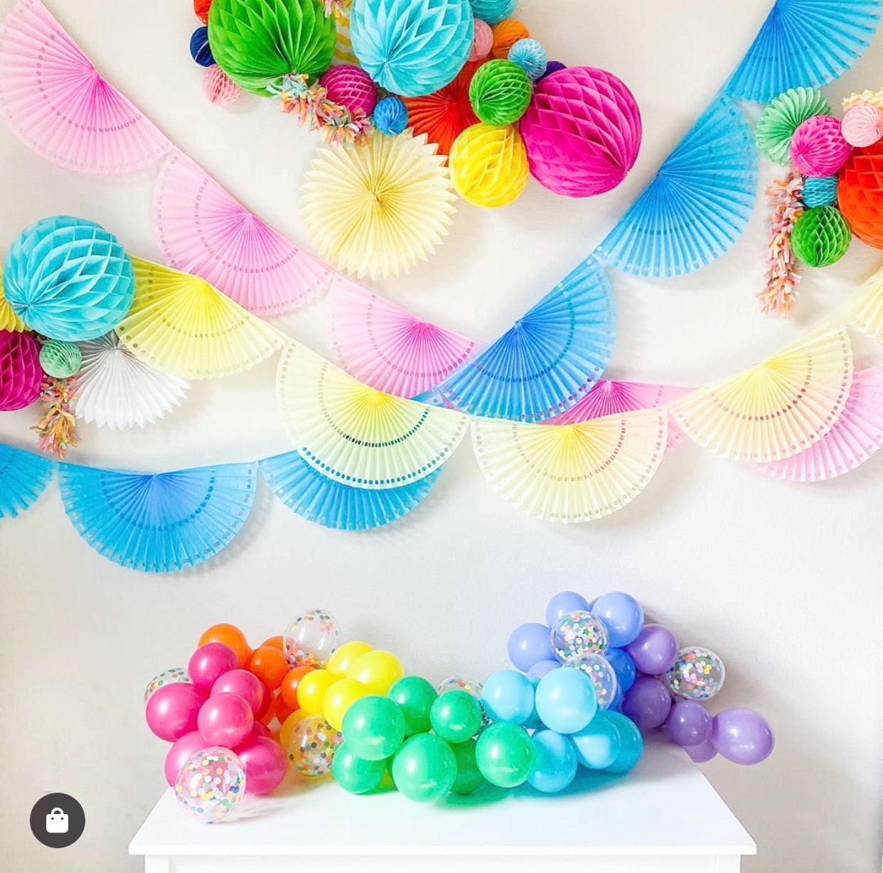 Fan garland -Blue