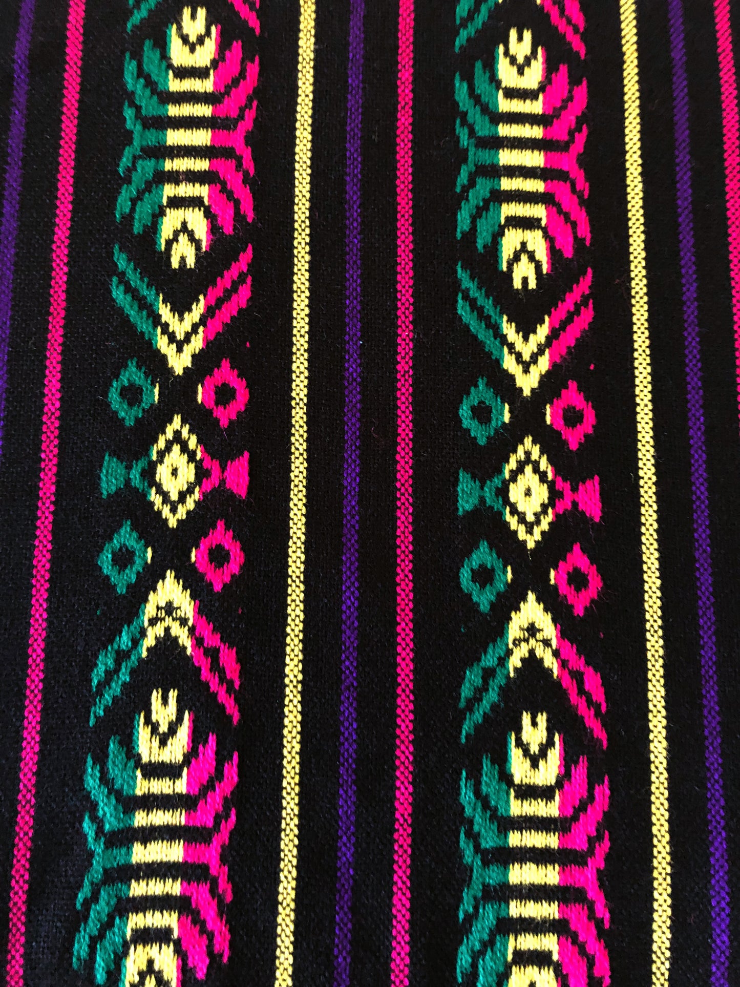 Mexican Table Runner Woven Colorful black design