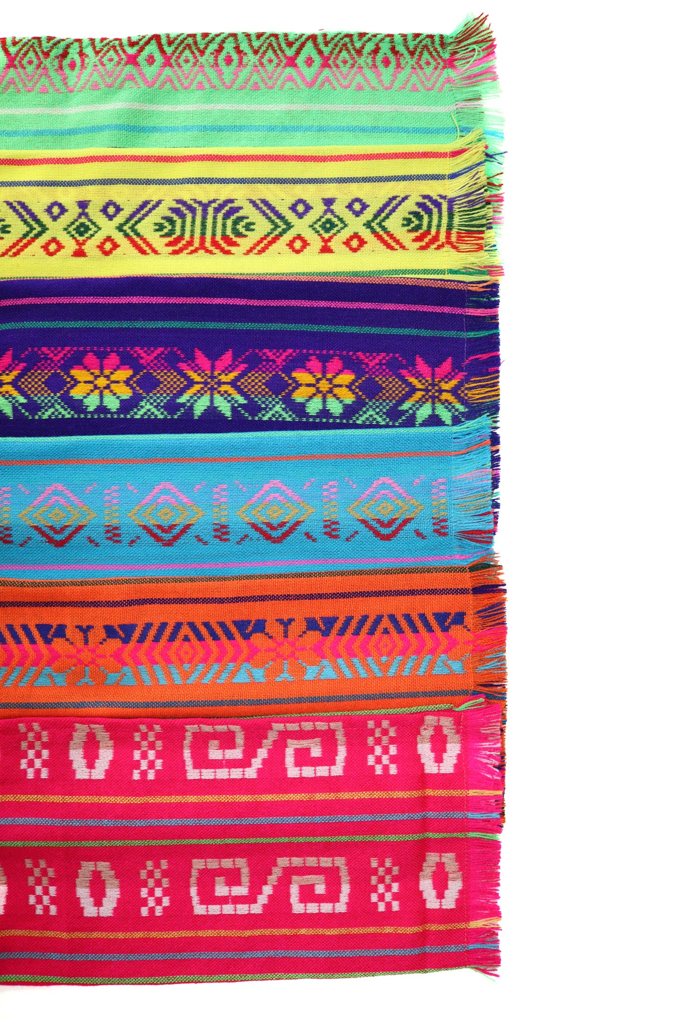 Mexican Fabric Napkins, Bulk Set of 6 Tribal Assorted Colors