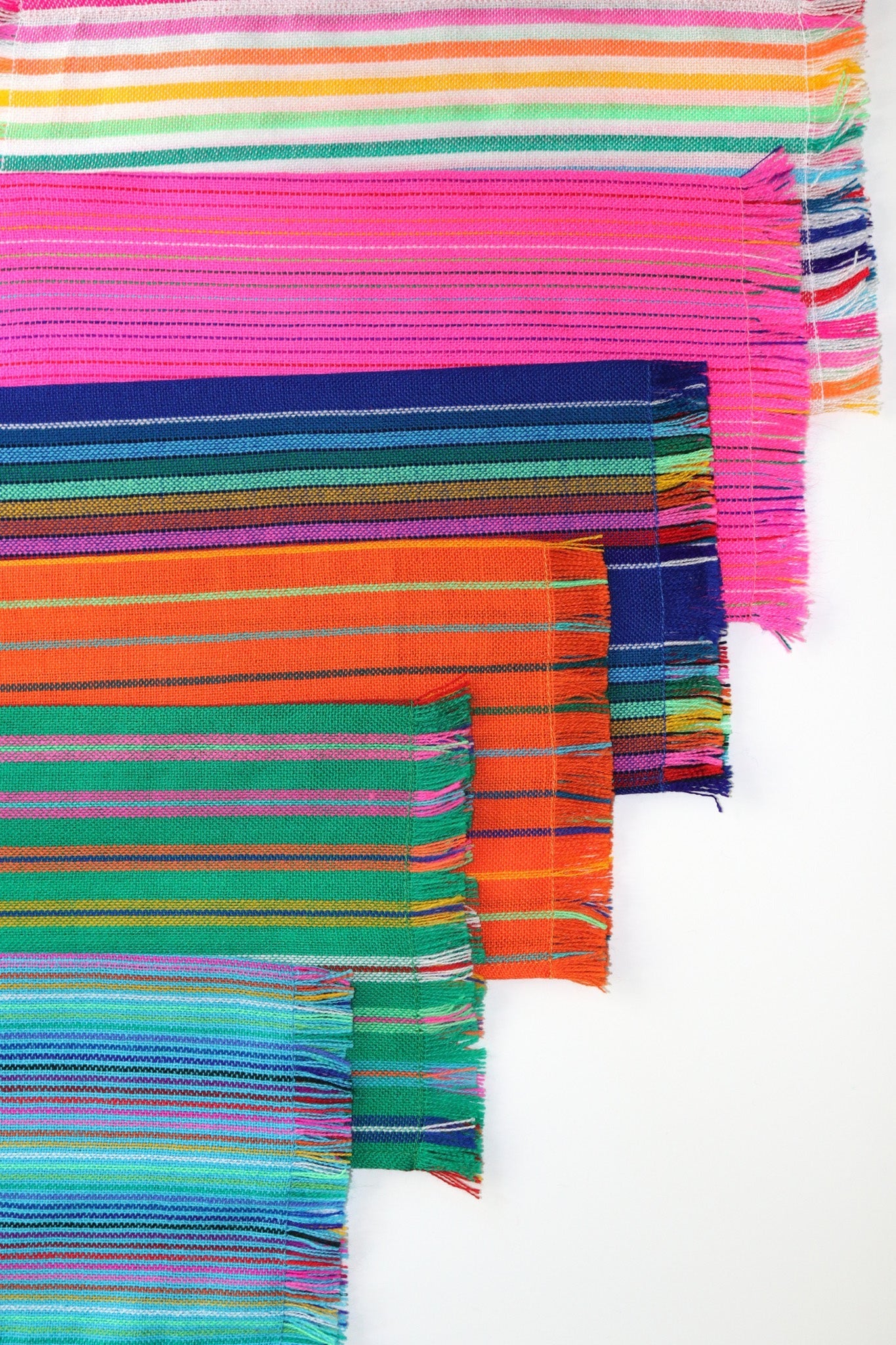 Mexican Fabric Napkins, Bulk Set of 6 Tribal Assorted Colors