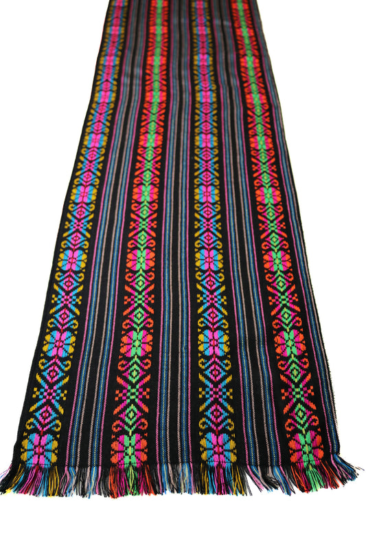Mexican Fabric Table Runner - Tribal black