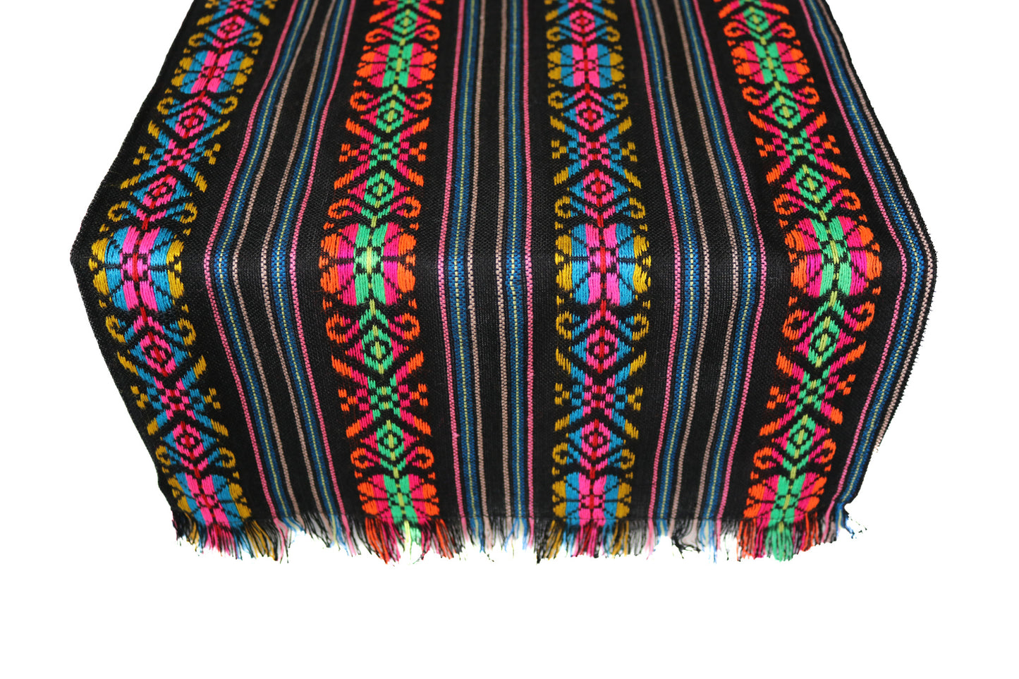 Mexican Fabric Table Runner - Tribal black