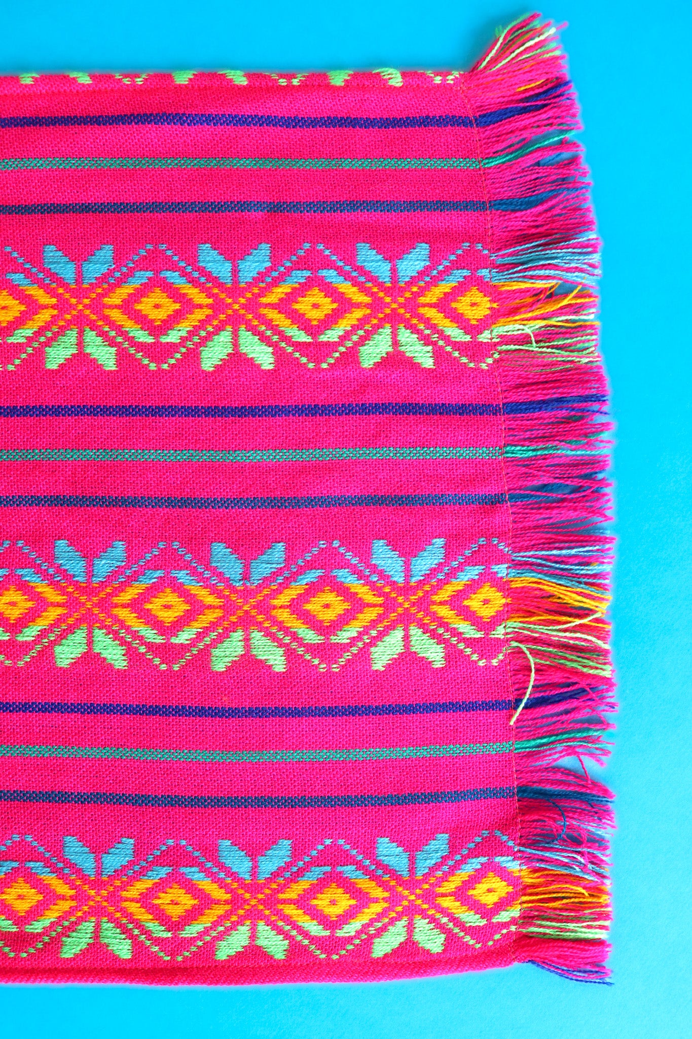 Mexican Fabric Table Runner - Pink Star