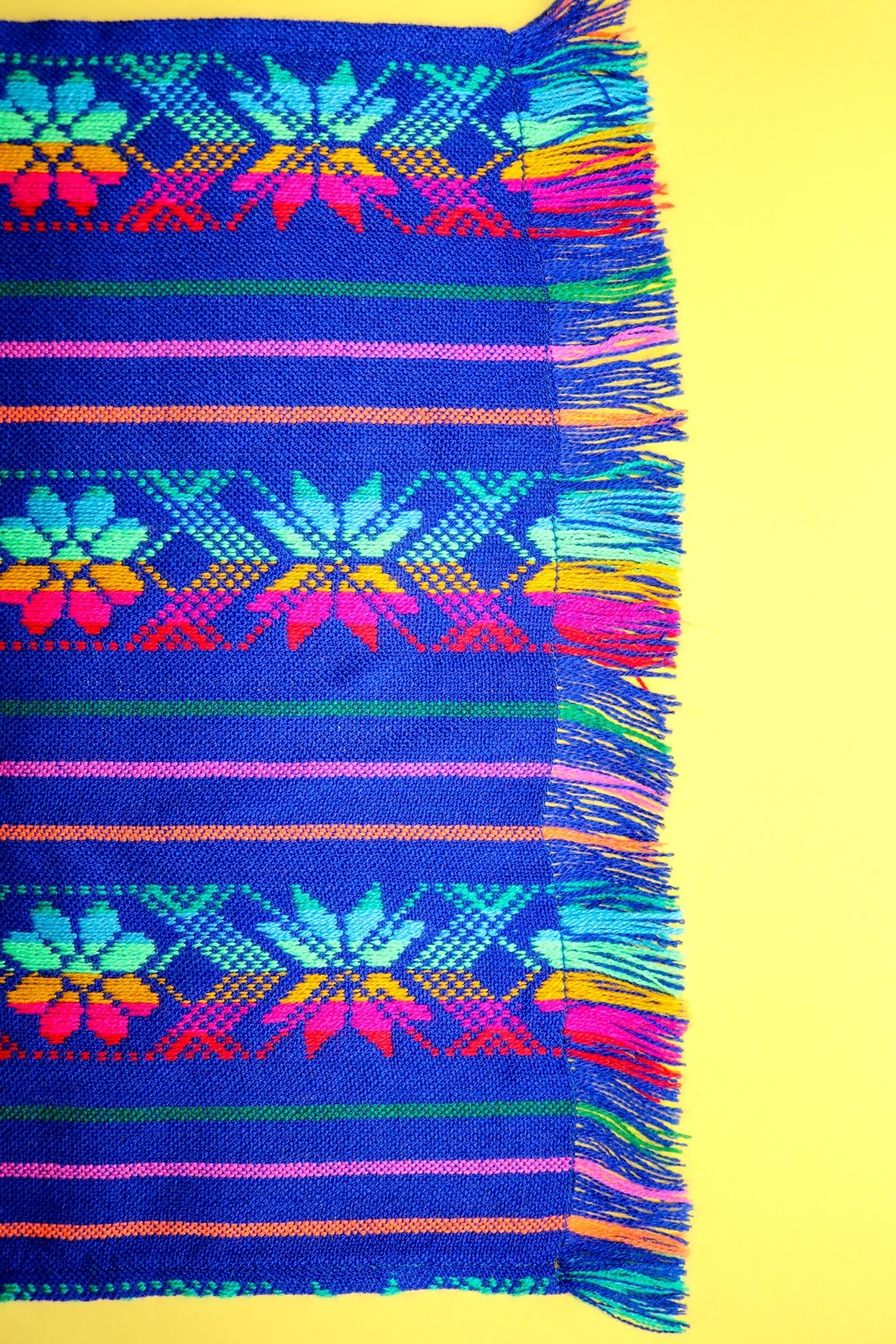 Mexican Fiesta Table Runner or Tablecloth tribal blue