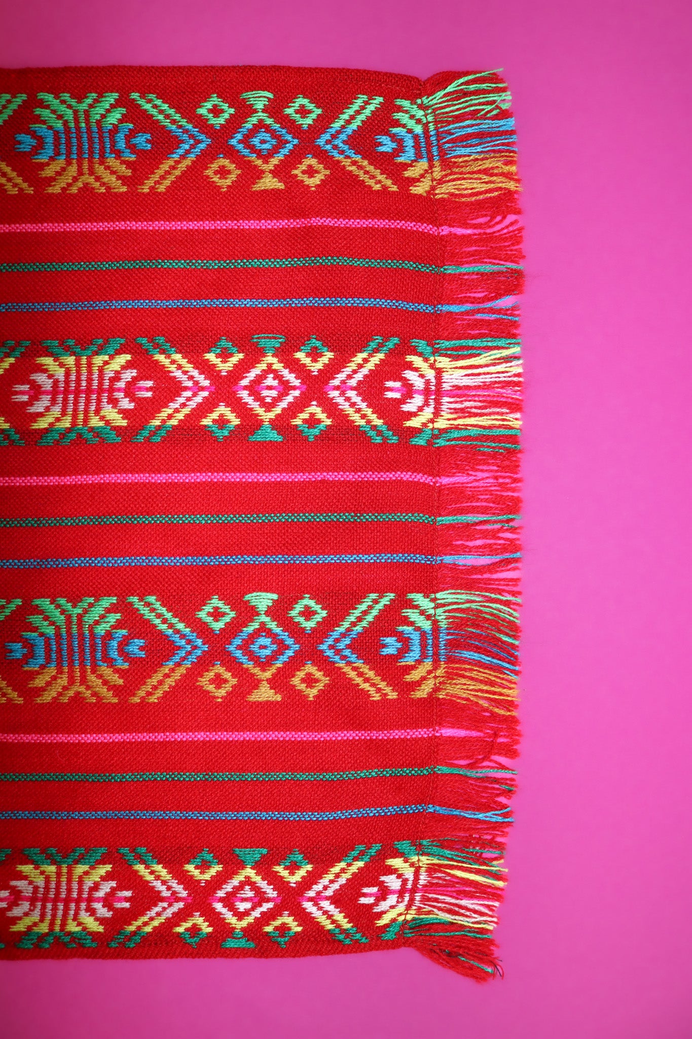 Mexican Fabric Table Runner - Red
