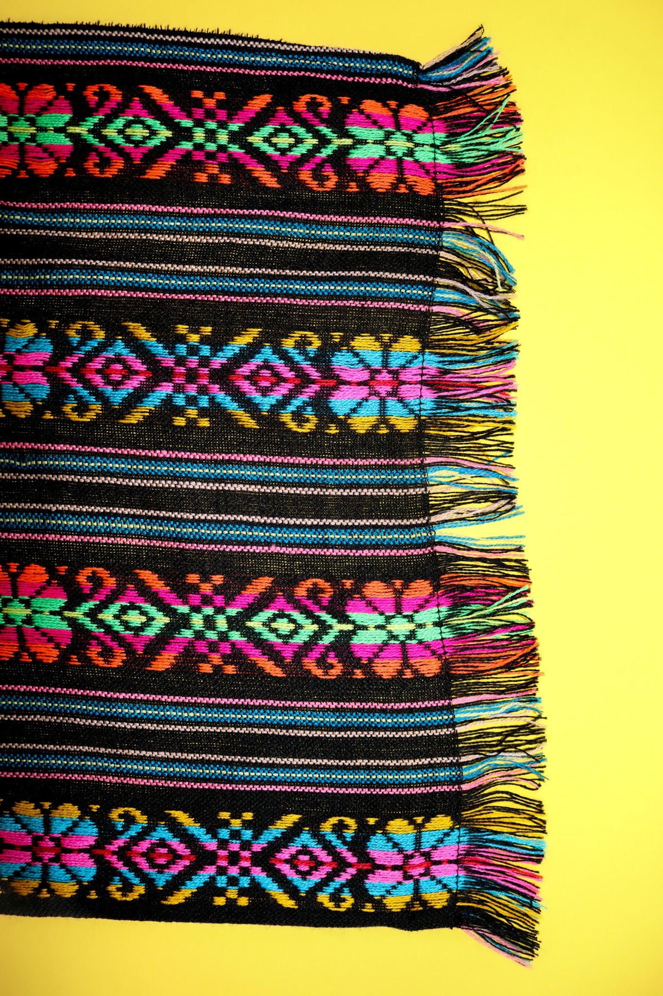 Mexican Fabric Table Runner - Tribal black