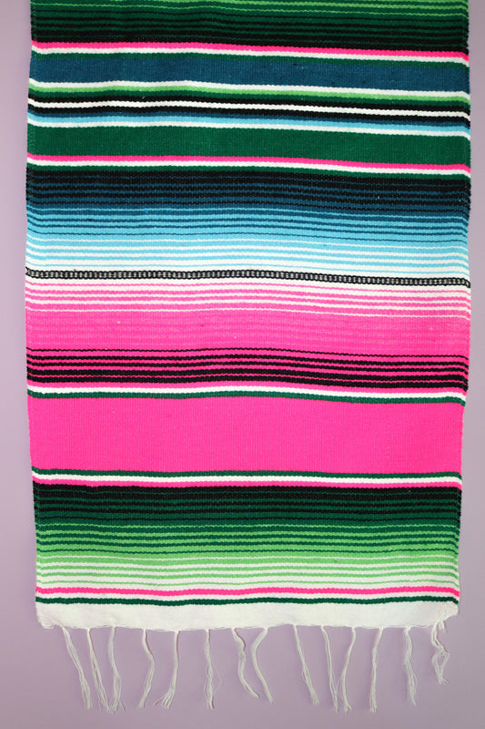 Mexican Serape Table Runner Hot Pink Colorful Accents