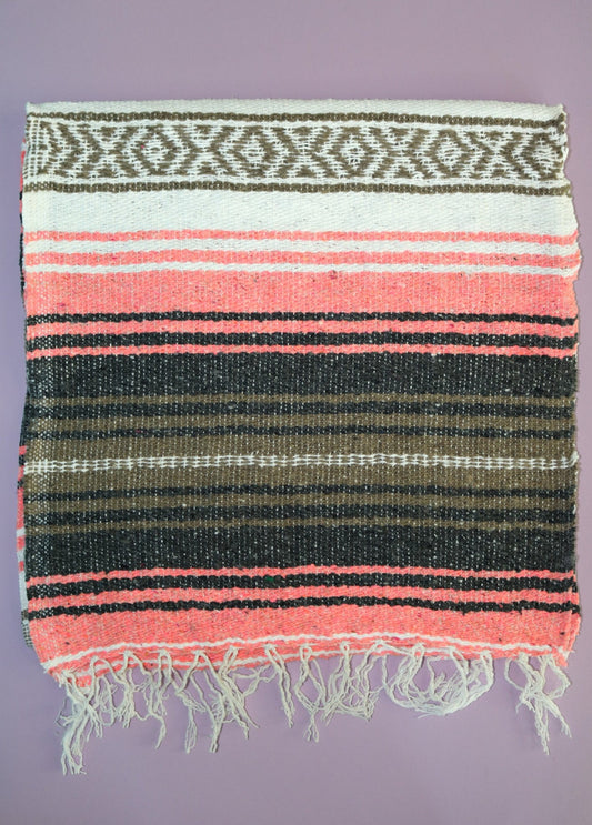 Mexican Rustic rainbow table runner made from Falsa blankets
