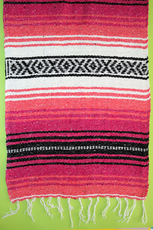 Mexican Rustic Pink Table Runner made from Falsa Blankets
