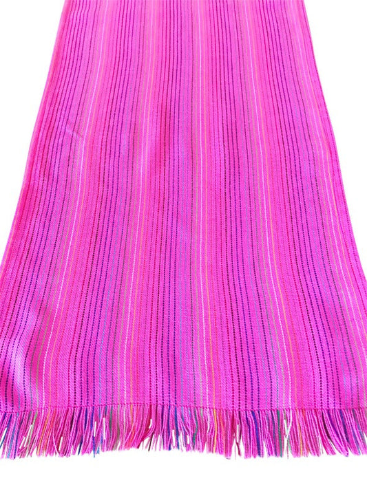 Mexican fabric Table Runner- Light Pink stripes