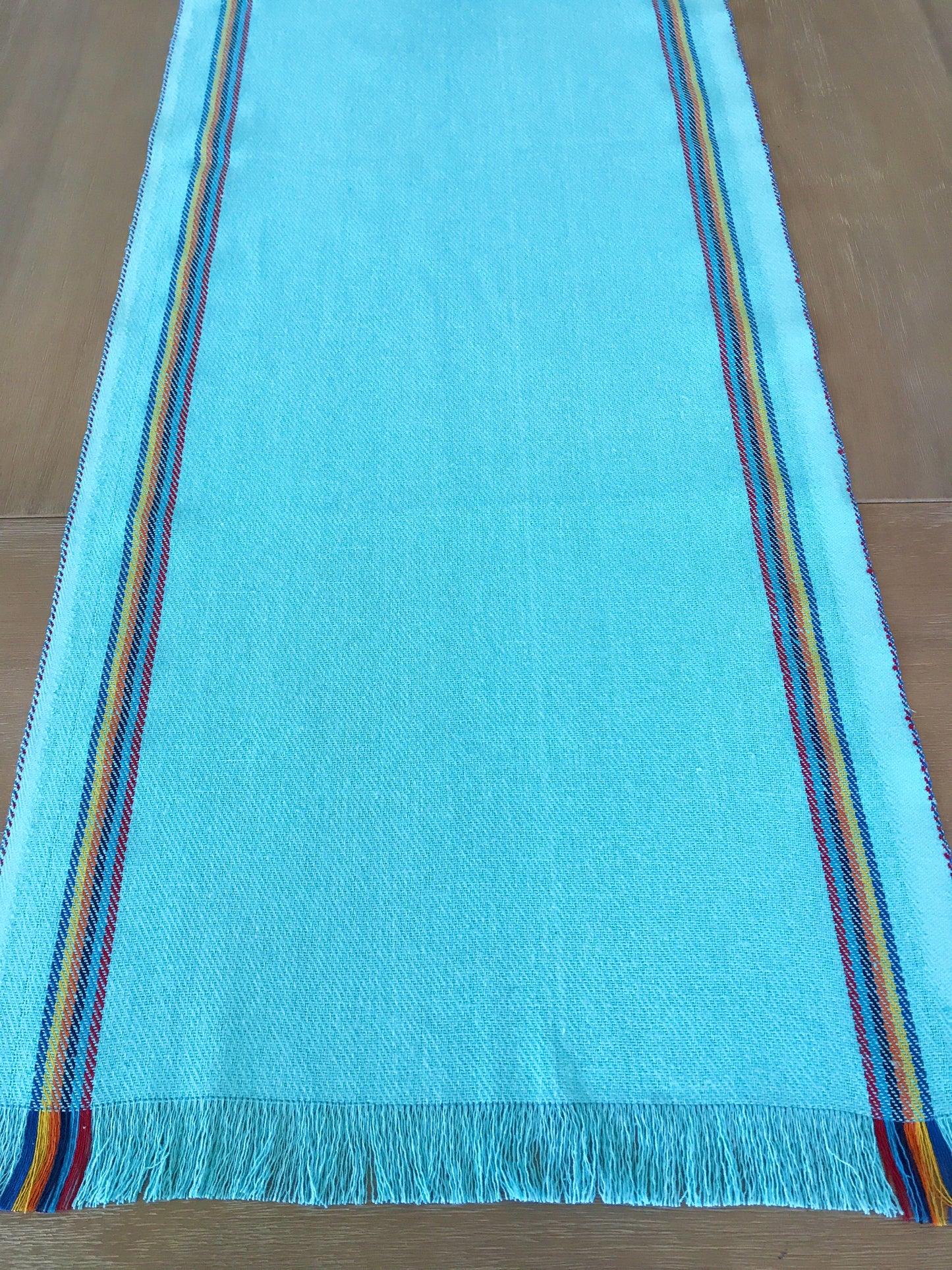 Mexican turquoise jerga table runner