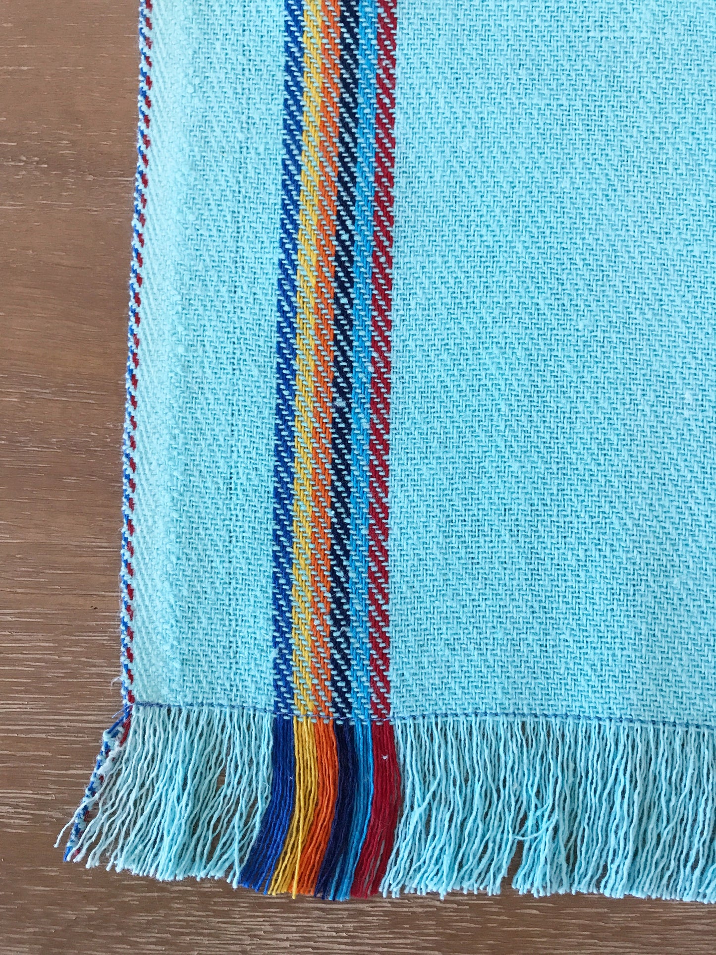 Mexican turquoise jerga table runner