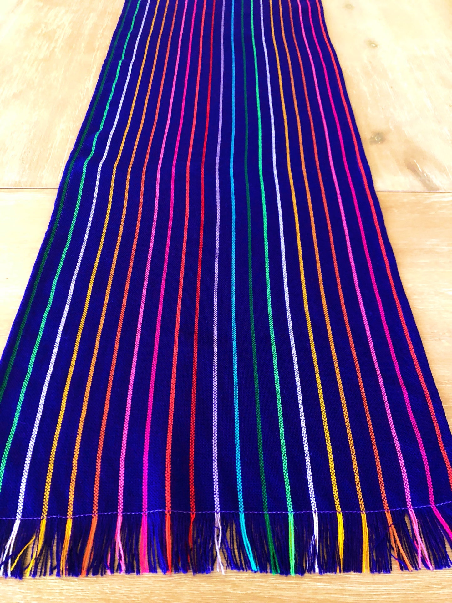 Mexican Fabric Table Runner - Striped purple