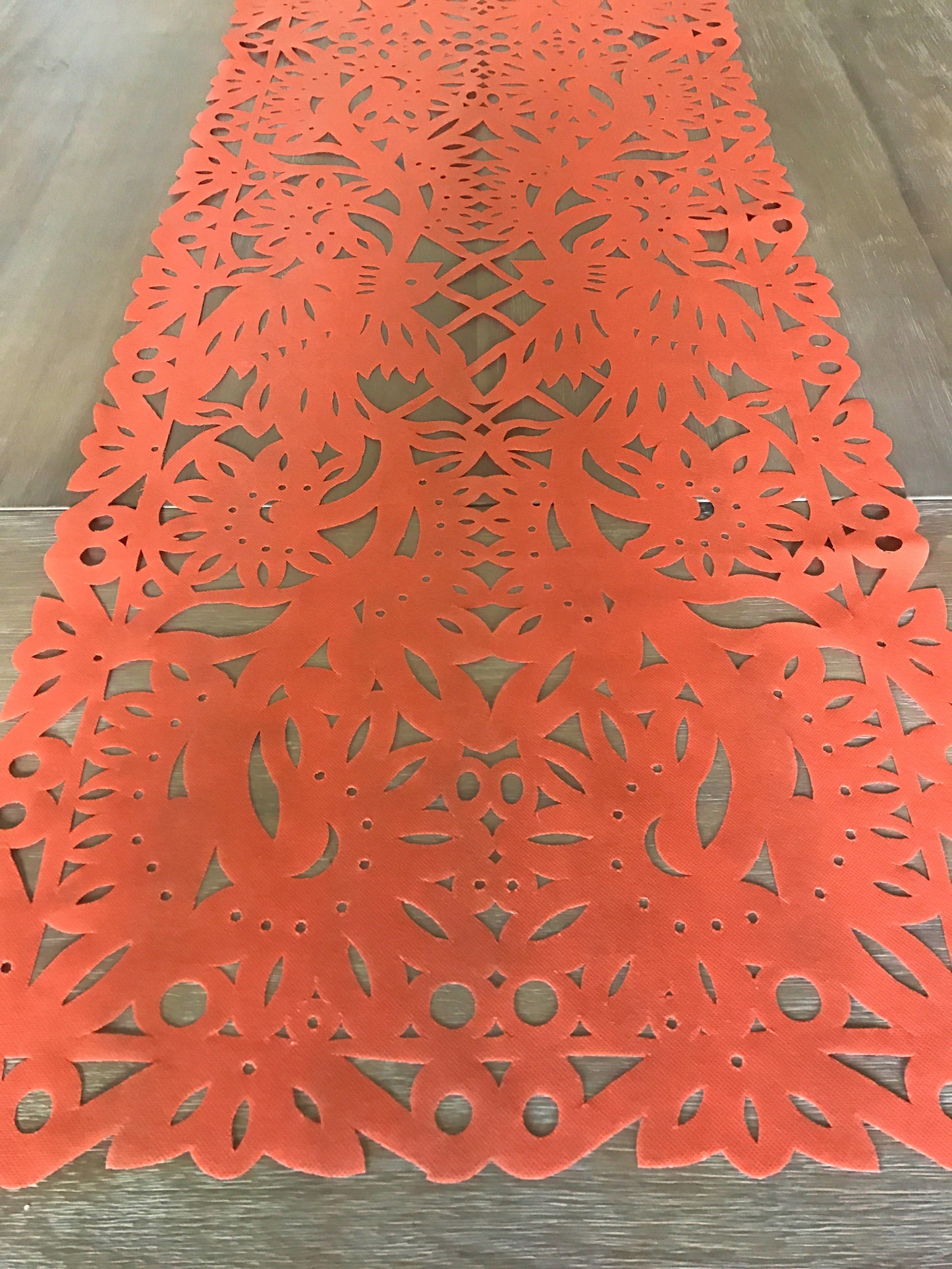 Mexican fabric Table Runner Papel Picado design Orange - MesaChic - 4